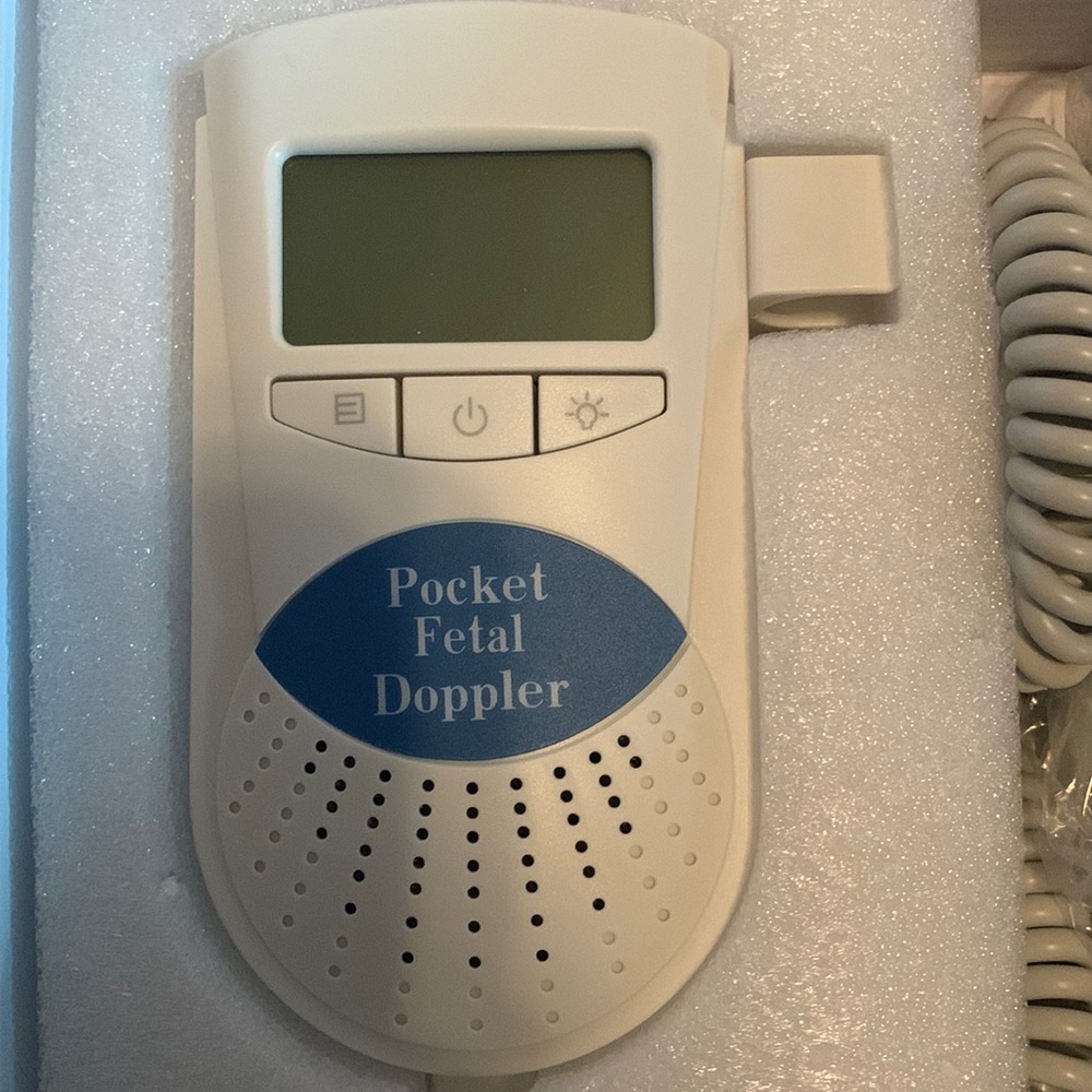 Pocket fetal Doppler. At home fetal ultrasound